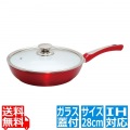 D&S シャイニーセラミックフライパン 28cm ガラス蓋付 写真1