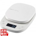 キッチンスケール デジタル はかり 最小0.1g 最大2kg タイマー機能 ホワイト 自動電源オフ 見やすいバックライト パスタに便利 パン お菓子作り おしゃれ 写真1