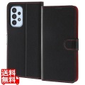 Galaxy A53 5G 耐衝撃 手帳 シンプル マグネット/ブラック/レッド 写真1