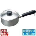 18-8ミルクパン(蓋付) 16cm(つや消し) 31227 ※ ガス火専用 写真1