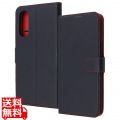 らくらくスマホ a/L LS耐衝撃ルーペ付MベルトS手帳型レザー/BK_RD