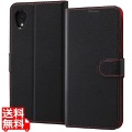 Galaxy A22 5G 耐衝撃 手帳型 シンプル マグネット/ブラック/レッド 写真1