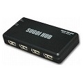 SUGOI HUB 4Xシリーズ ブラック アダプタ付 USB2-HUB4XA-BK 写真1