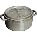 ピコ・ココット 丸 34cm グレー 40510-308 ※ IH対応 IH (100V/200V)とガス火対応