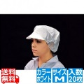 帯電帽 つば付(20枚入)M ホワイト 66110W 写真1