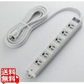 工事・物件に最適な3ピン 熱に強い 雷ガード マグネット付 電源タップ 6個口 3m グレー