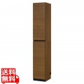壁面収納 キャビネット 幅30cm 高さ180cm ミドルブラウン 本棚 耐震機能付き ソフトクローズ扉 リビング 収納 ポルターレリビング2 P2L-1830DBR 写真1