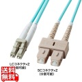 補強メガネ型光ファイバケーブル(マルチOM3、LC×2-SC×2、2m) 写真1