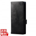 スマホケース 汎用 マルチケース Lサイズ レザー 手帳型 マグネット開閉 スライド式 スタンド機能 ストラップホール付 ブラック 写真1