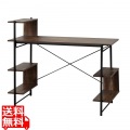 らくらく組立 棚付デスクW120(ダークブラウン) 写真1