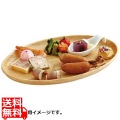 木製カフェトレイ オーバルナチュラル 写真1