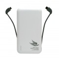 10000mAh 大容量バッテリー ケーブル収納機能 Mocro USB-USB Type-c モデル 世界シリーズ 世界飛翼 ホワイト PSE認証済 写真1