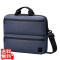 パソコンケース/リサイクル素材/横型/取っ手付き/ショルダーベルト付き/手提げ/撥水/14.0インチ/ネイビー 写真1