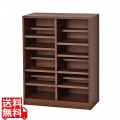 国産ダブル棚板本棚(ブラウン) 写真1