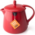 フォーライフ(FOR LIFE) ティーポット 陶器 530ml 3杯用 茶こし付き 食洗機対応 蓋が落ちない 片手で注げる レッド 赤 スタンプティーポット 309Red 写真2