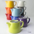 Forlife フォーライフ(FOR LIFE) ティーポット 陶器 530ml 3杯用 茶こし付き 食洗機対応 蓋が落ちない 片手で注げる ターコイズ 青 スタンプティーポット 309Trq 写真2