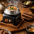 釜飯セット お釜かまどセット(大)M10-230 黒 約1合 内面フッ素三層コーティング 釜 釜飯の釜 お釜 かまど 写真2