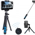 スマートフォン用/2way三脚/Bluetoothリモコン付/ブラック 写真2