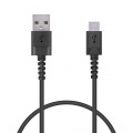 スマートフォン用USBケーブル/USB(A-C)/認証品/高耐久/0.3m/ブラック 写真2