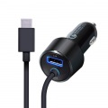 シガーチャージャー/Type-C(QuickCharge3.0対応)100cm/1USBポート(自動識別)/2.4A/ブラック 写真2