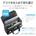 トートバック ボックス型収納 ビジネスバック テレワーク 大容量 蓋付き 収納 ハンドル付き 保管 在宅勤務 ガジェット整理 ポケット 持ち運べる 写真2