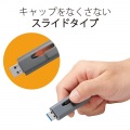 USBメモリ 128GB USB3.2(Gen1) 高速データ転送 スライド式 キャップなし ストラップホール付 グレー 写真2