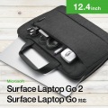 Surface Laptop Go2 / Go 12.4インチ 2022年 / 2020年 用 パソコンケース ハンドル付き ファスナー付きポケット 起毛素材 カジュアルタイプ PCケース ブラック 写真2
