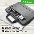 Surface Laptop Go2 / Go 12.4インチ 2022年 / 2020年 用 パソコンケース ハンドル付き ファスナー付きポケット 起毛素材 カジュアルタイプ PCケース グレー 写真2