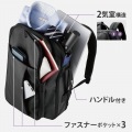リュック バックパック ビジネスバッグ 15.6インチ 2way ポリエステル ポケット×3 ブラック 写真2