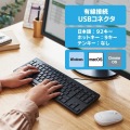 キーボード 有線 USB接続 テンキーレス 静音 抗菌 ブラック 写真2