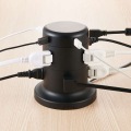 タワー型タップ/8個口/雷サージ付/ホコリ防止シャッター付/固定可能/5ポート合計出力4.8A/2.0m/ブラック 写真2