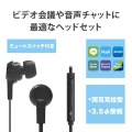 ヘッドセット イヤホン インナーイヤー 3.5直径4極 両耳 カナル ミュートスイッチ付き 変換ケーブル付 インラインコントローラー ブラック PS4/5 NINTENDO SWITCH 写真2