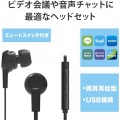 ヘッドセット イヤホン インナーイヤー USB 両耳 カナル ミュートスイッチ付き インラインコントローラー ブラック PS4/5 NINTENDO SWITCH 写真2