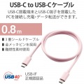 USBケーブル USB4 USB-IF 正規認証品 USB-C to USB-C PD対応 最大100W 80cm ピンク 写真2