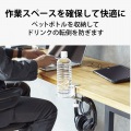 ヘッドホンスタンド ホルダー クランプ式 ドリンクホルダー付 デスク下 収納 シルバー 写真2