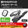 アップルウォッチ カバー ケース Series 7 [ 45mm ] フルカバー ハイブリッド 強化ガラス 硬度10H 全面保護 液晶 側面 指紋防止 モデル番号[ A2474 等] ブラック 写真2