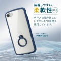 iPhone SE 第3世代/SE 第2世代/8/7 用 ケース カバー ハイブリッド TOUGH SLIM LITE リング付き 耐衝撃 軽量 薄型 フレームカラー 背面クリア ネイビー 写真2