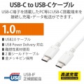 Type-Cケーブル USB-C → USB-C 充電 データ転送用 PD対応 最大100W 5A USB2.0 コンパクトコネクタ 1m ホワイト 写真2
