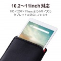 タブレットケース カバー 汎用 10.2?11インチ 起毛素材 スリップインケース 耐衝撃 ペンホルダー ブラック 写真2