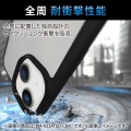 iPhone 14 / 13 ケース カバー ハイブリッド 耐衝撃 衝撃吸収 軽量 薄型 ストラップホール付 背面マットクリア 指紋防止 高透明 TOUGH SLIM ブラック 写真2
