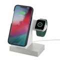 ワイヤレス充電器 7.5W マグネット式 スタンド アップルウォッチ充電器はめ込み可 同時充電可 おくだけ充電 ホワイト 写真2