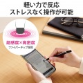 タッチペン スタイラスペン 超感度ファイバーチップペン先 スリム クリップ付 マグネットキャップ付 ペン先交換可 ブラック 写真2