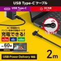 ノートPC用充電ケーブル(USB Type-C/DC5.5mmコネクター/60W) 写真2