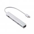 Type-C ドッキングステーション/充電専用USB-C×1/USB-C×1/USB-A×2/HDMI×1/LANポート付/シルバー 写真2