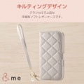 iPhone 16 &me ソフトレザーケース キルティング 磁石付 ハンドストラップ付 写真2