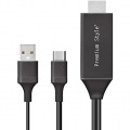 USB-Cコネクタ HDMIミラーリングケーブル 3m ブラック 写真2