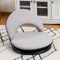 コンパクト 回転座椅子 小さい 360° 回転式 リクライニングチェア 回転 北歐 キュート ポップ フロアチェア 低い椅子 グレージュ RMJD-25-GBE 写真2