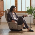 ハイバック座椅子 クラシックス レバー ハイバック 回転 合皮 PVC 高級 リクライニングチェア ポケットコイル リラックスチェア グレージュ RMBS-17-GBE 写真2