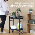 BIBILAB 水やりプランターワゴン LPA-W520-BK 水やりプランターワゴン 水受けトレー付きで水やりが楽になる キャスター付き 植物棚 2段 植物 棚 写真2