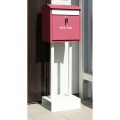 スタンドポスト 郵便ポスト 郵便受け 大容量 置き型 鍵付き 大きい 簡単設置 工事不要 置くだけ シリンダー錠 錆びにくい【Olga(オルガ)】(ワインレッド) 写真2